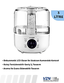 VZN Dijital Oda Nemlendirici | Uzaktan Kumandalı & Buhar Makinesi