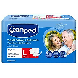 Canped Tekstil Yüzeyli Hasta Alt Bezi Large | 30’lu Paket