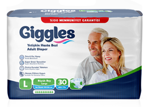 Giggles Yetişkin Hasta Bezi Jumbo Large 30’lu | Konforlu & Güvenli